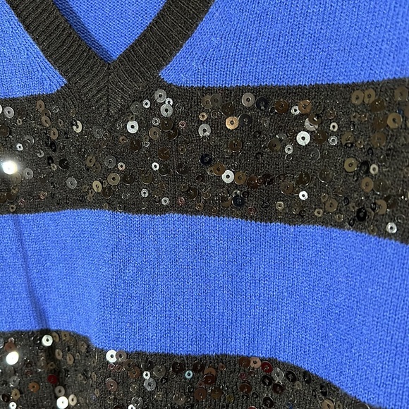New York & Co. V neck sweater with sequins. - Picture 3 of 9
